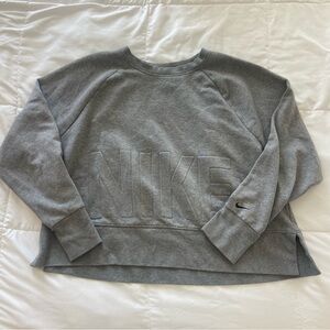 Gray Nike Crop Crewneck Sweatshirt